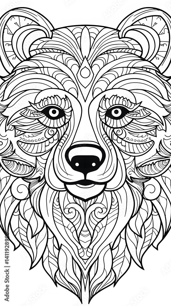 Fototapeta premium Creative Bear Mandala Illustration