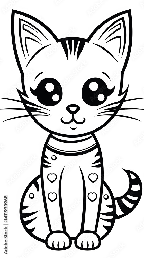 Fototapeta premium Happy Kitten and Nature's Elegance