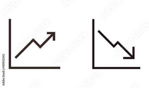 Two Line Graphs Showing Growth and Decline Trends
