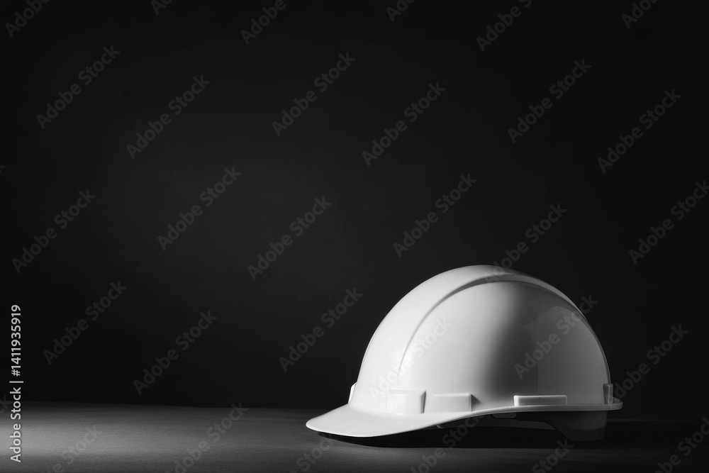 White Hard Hat Safety Equipment Construction Worker Protection Tool Gear Image Helmet Design Object White Hard Hat Safety Equipment Construction Worker Protection Tool Gear Image Helmet Design Object