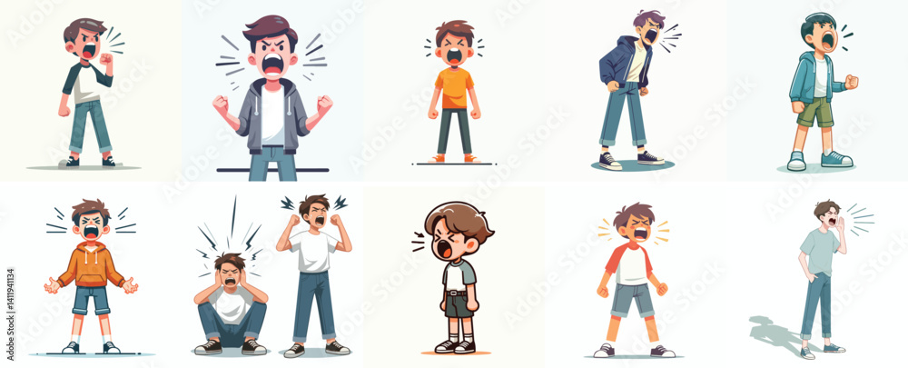 Vector flat design white background. Cartoon Characters Coughing or Sneezing
Vector flat design white background. Cartoon Characters Coughing or Sneezing