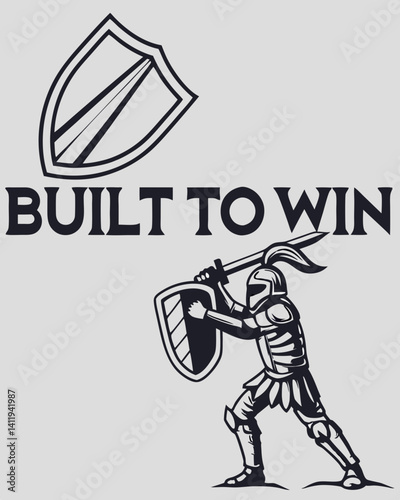  built to win Typography quotes vector T-shirt design