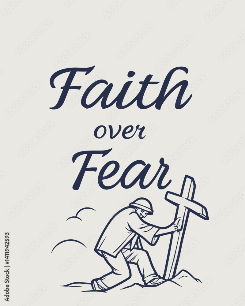 Typography faith over fear quotes vector T-shirt design Typography faith over fear quotes vector T-shirt design