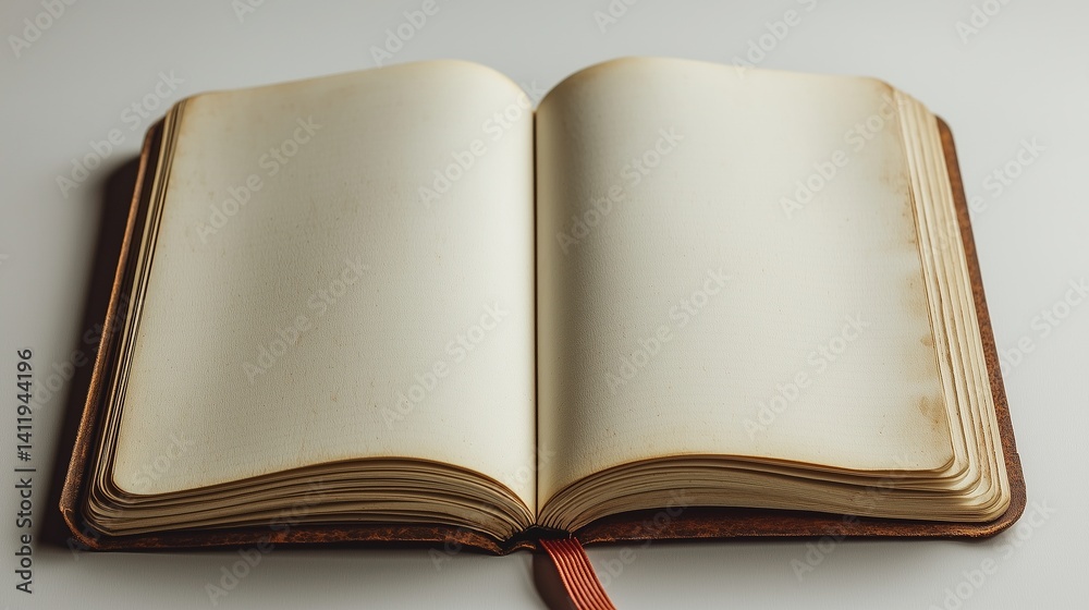 Fototapeta premium A pristine white notebook, its blank pages inviting creativity, rests on a transparent backdrop