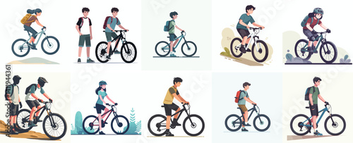 Cartoon Characters Riding Bicycles
