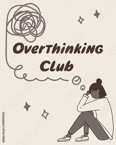 Typography quotes overthinking club T-shirt design