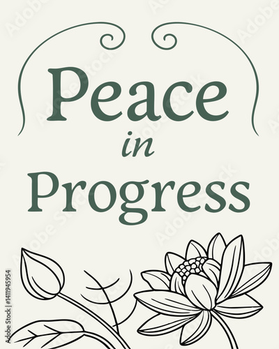 Typography peace in progress quotes vector T-shirt design