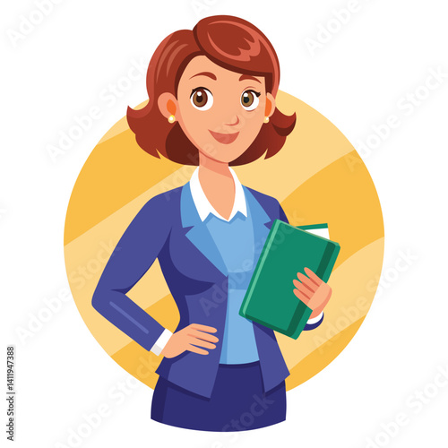 Professional woman holding books