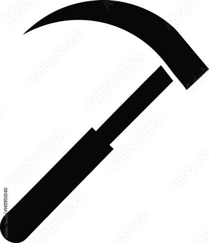Grass sickle silhouette vector, sickle black icon vector