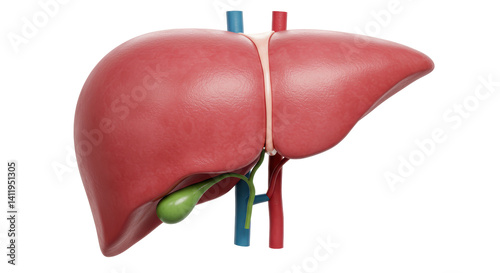 Fototapeta Naklejka Na Ścianę i Meble -  Isolated Human Liver Anatomy