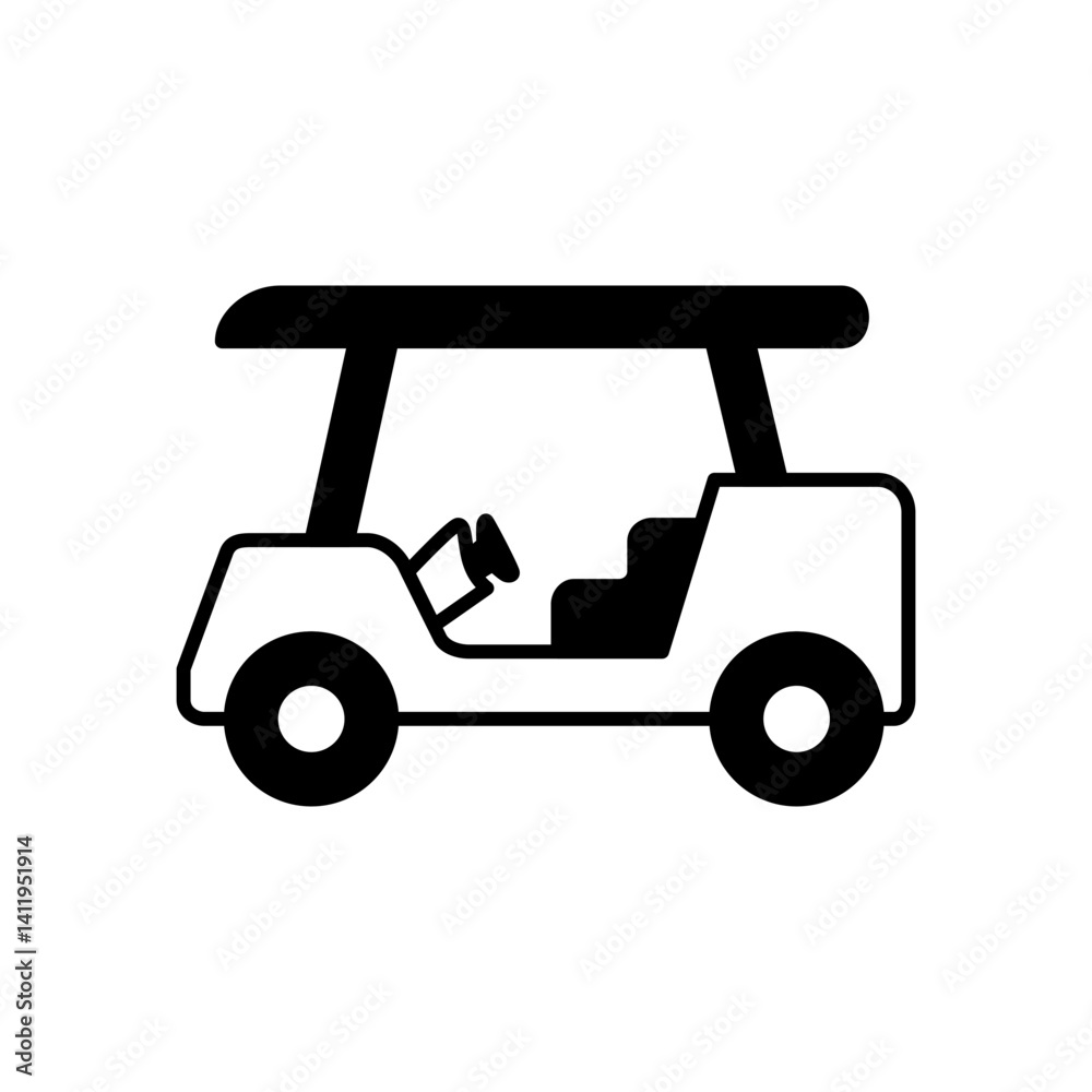 Fototapeta premium golf cart icon, simple flat style, illustration, logo sign symbol pictogram template, for ui or ux isolated on white for mobile app, editable 