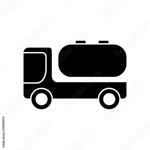 tank truck icon, simple flat style, illustration, logo sign symbol pictogram template, for ui or ux isolated on white for mobile app, editable