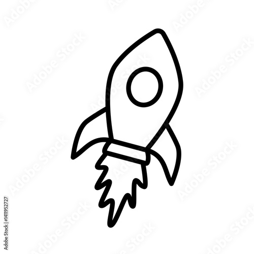 rocket icon, simple flat style, pictogram logo symbol vector illustration, isolated on white for mobile app