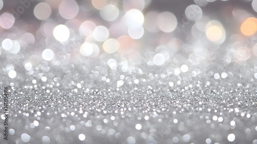 A sparkly Bright Silver Bokeh Background with Glittering Abstract Light Effects elegance, celebration, and festive charm 