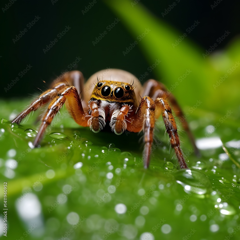 Spider in a Sunlit Forest Underbrush Spider in a Sunlit Forest Underbrush