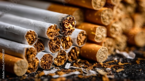 Wallpaper Mural Cigarette on US dollar banknotes, cost, trading, marketing and production, No smoking, import export. Torontodigital.ca