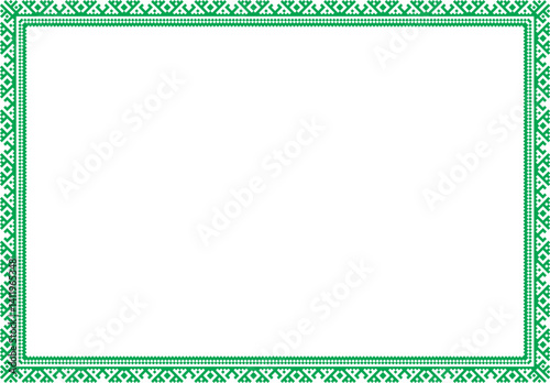 Decorative rectangular framework. Geometric ethnic style of northern nations. A4, A3 page proportions.