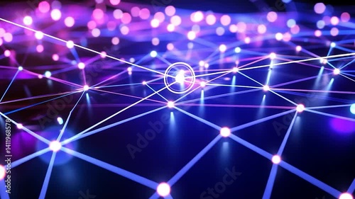 Abstract network connection, vibrant lights