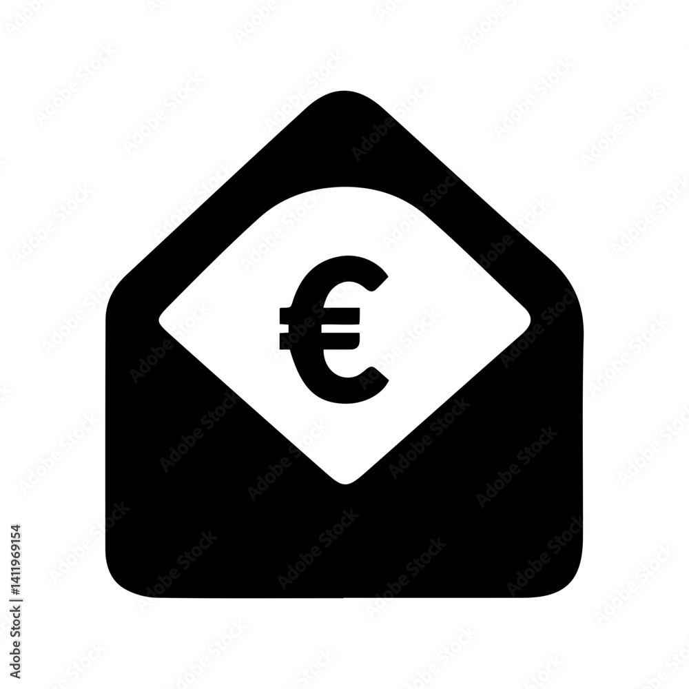 Money envelope for personal finance budgeting icon with transparent background