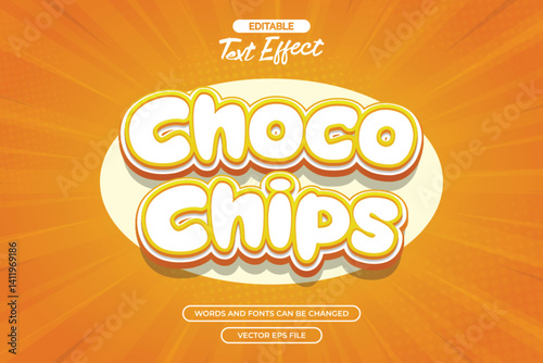 Choco chips editable text effect with comic background
