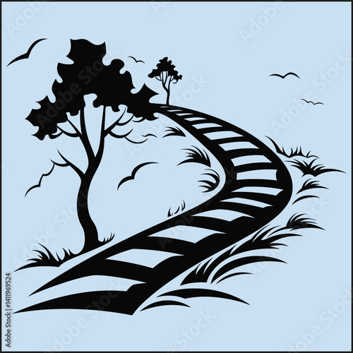 Silhouette of a Trail, Path