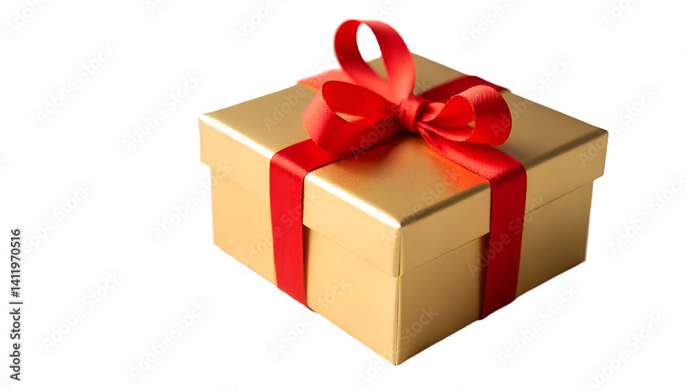 Obraz premium red gift box with ribbon 