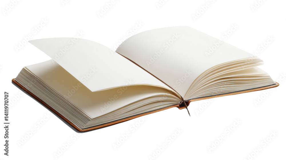 Open book with blank pages on transparent background Open book with blank pages on transparent background