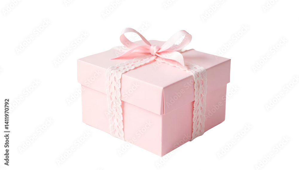 Fototapeta premium pink gift box with ribbon
