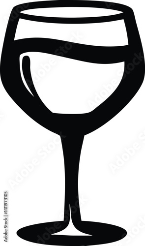 Elegant Wine Glass Icon for Beverages and Dining

