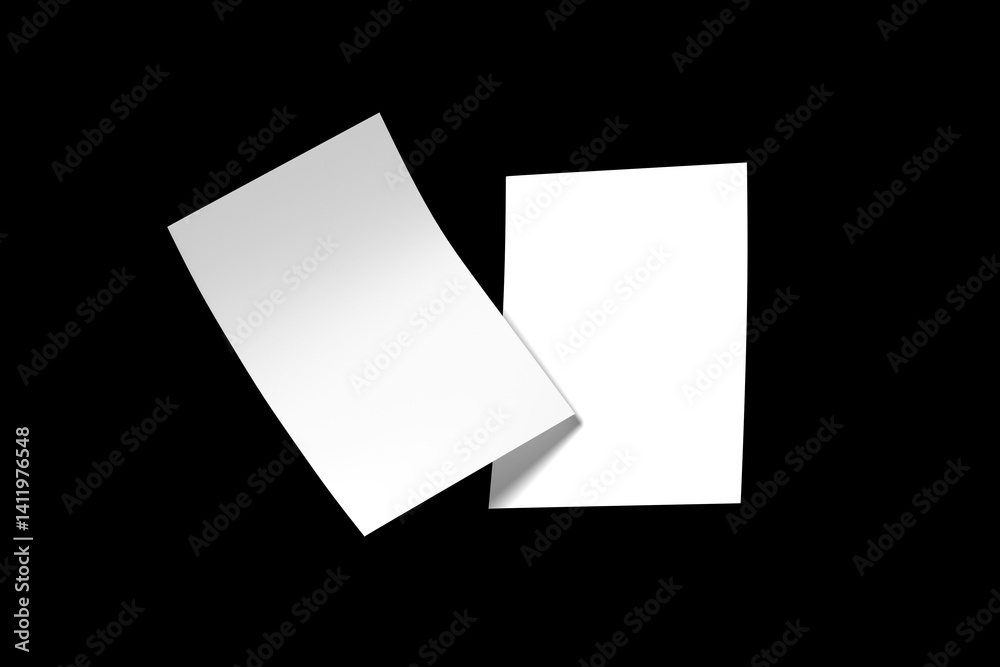 Black blank A4 paper mockup template. Black blank A4 paper mockup template.