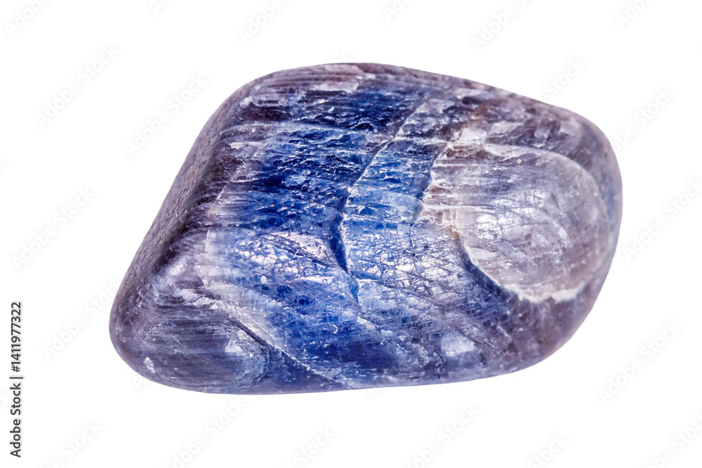 sapphire mineral stone on white background close up