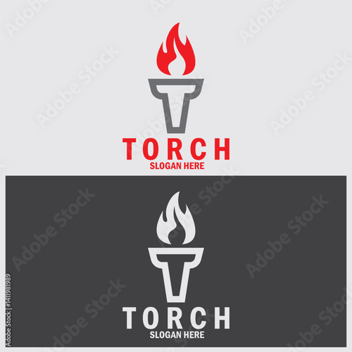 torch icon vector illustration template design