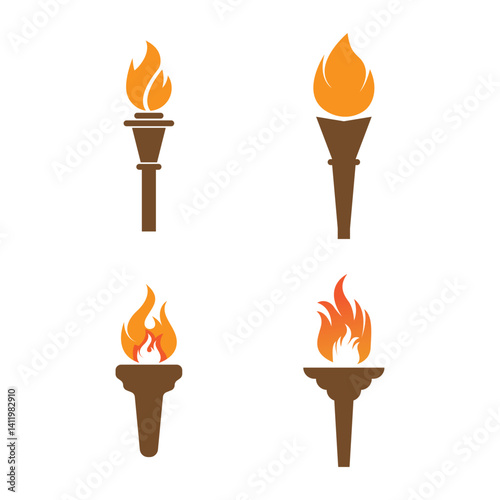 torch icon vector illustration template design