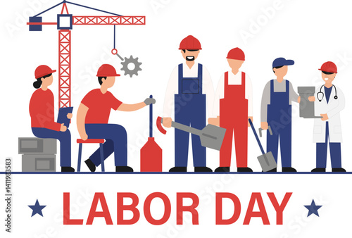 Group of business people represent Labor Day