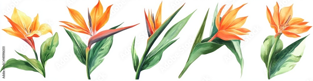 Obraz premium Vibrant Tropical Bird of Paradise Flowers