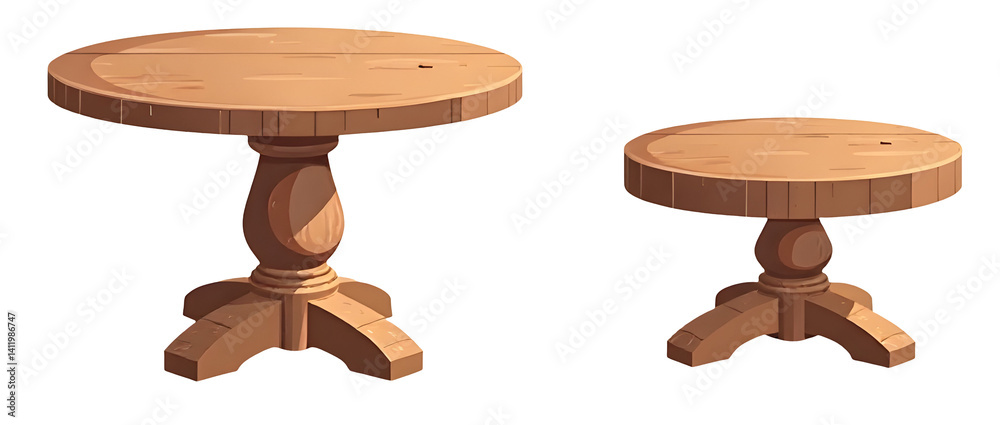 Wooden round table clipart graphic resource for home decor cozy environment modern viewpoint,cut out, isolated, transparent background Wooden round table clipart graphic resource for home decor cozy environment modern viewpoint,cut out, isolated, transparent background