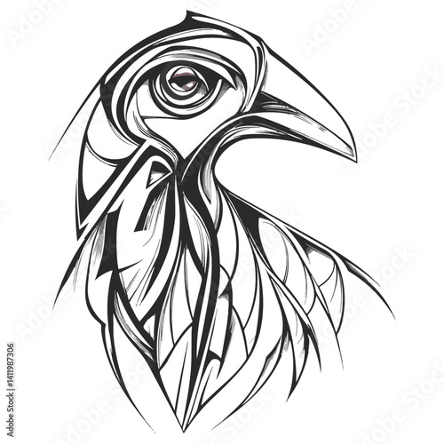 turkey, animal, vector, transparent background, black and white style