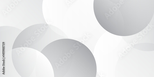 Abstract background with gray circle. White and grey abstract modern transparency circle presentation background. Vector circles template vector design. Object web design art