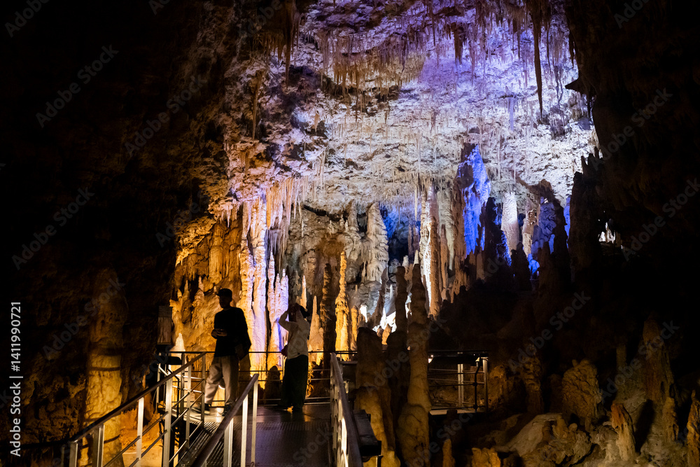 Underground limestone cave in Japanese Okinawa world park