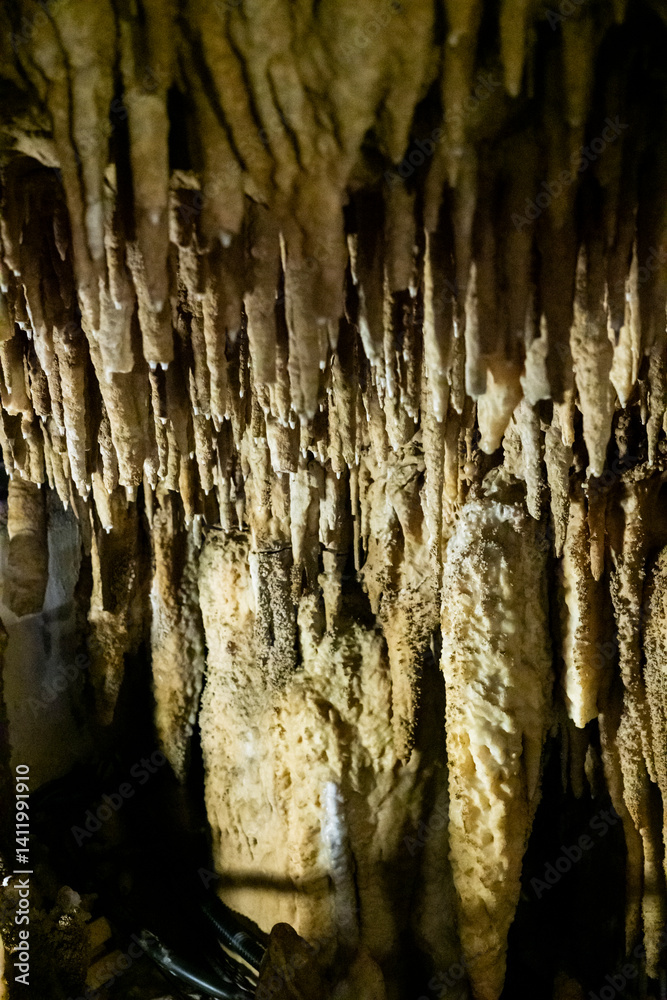 Underground limestone cave in Japanese Okinawa world park