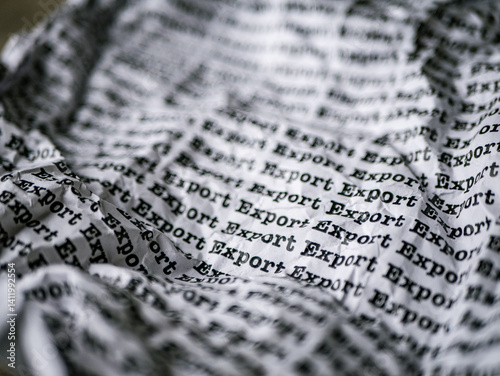 Wallpaper Mural Words Export Seamless print on Crumpled paper for trading export import business tax background. Torontodigital.ca