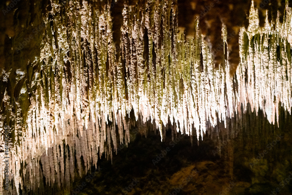 Underground limestone cave in Japanese Okinawa world park