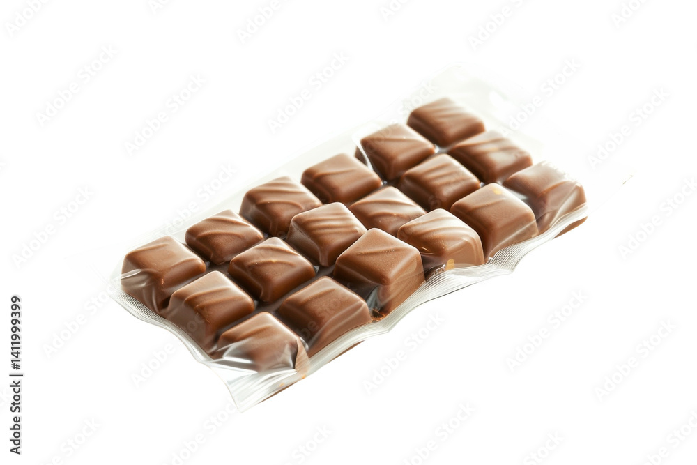 Obraz premium Delicious assortment of rich chocolate caramels packaged for a sweet treat isolated on transparent background