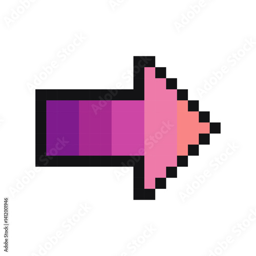 Pixel purple arrow, 8 bit arrow pointing right.