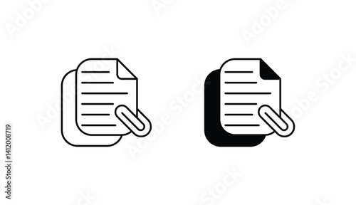 Attachment icon design with white background stock illustration