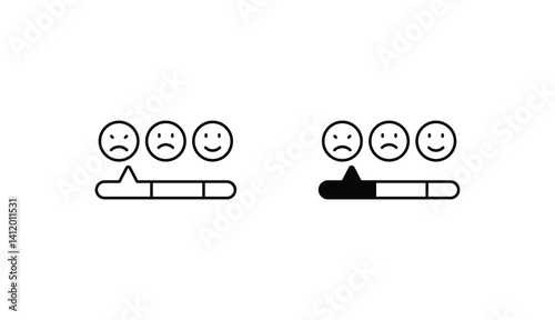 Satisfaction scale icon design with white background stock illustration