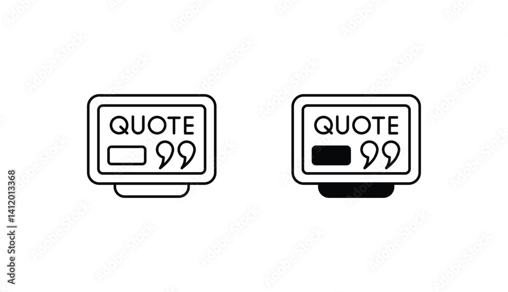 Quote icon design with white background stock illustration