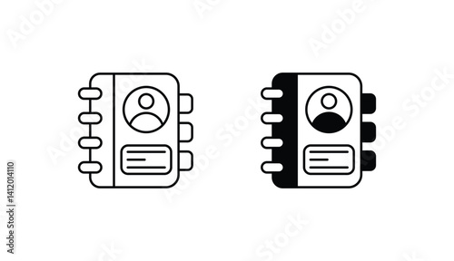 contact book icon design with white background stock illustration