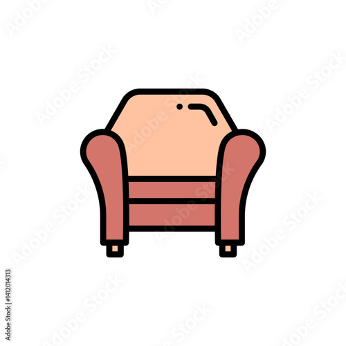 Sofa colored icons, minimalist vector illustration ,simple transparent graphic element .Isolated on white background