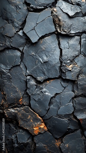 Textured dark slate surface phone wallpaper HD vertical angular cracks orange highlights

